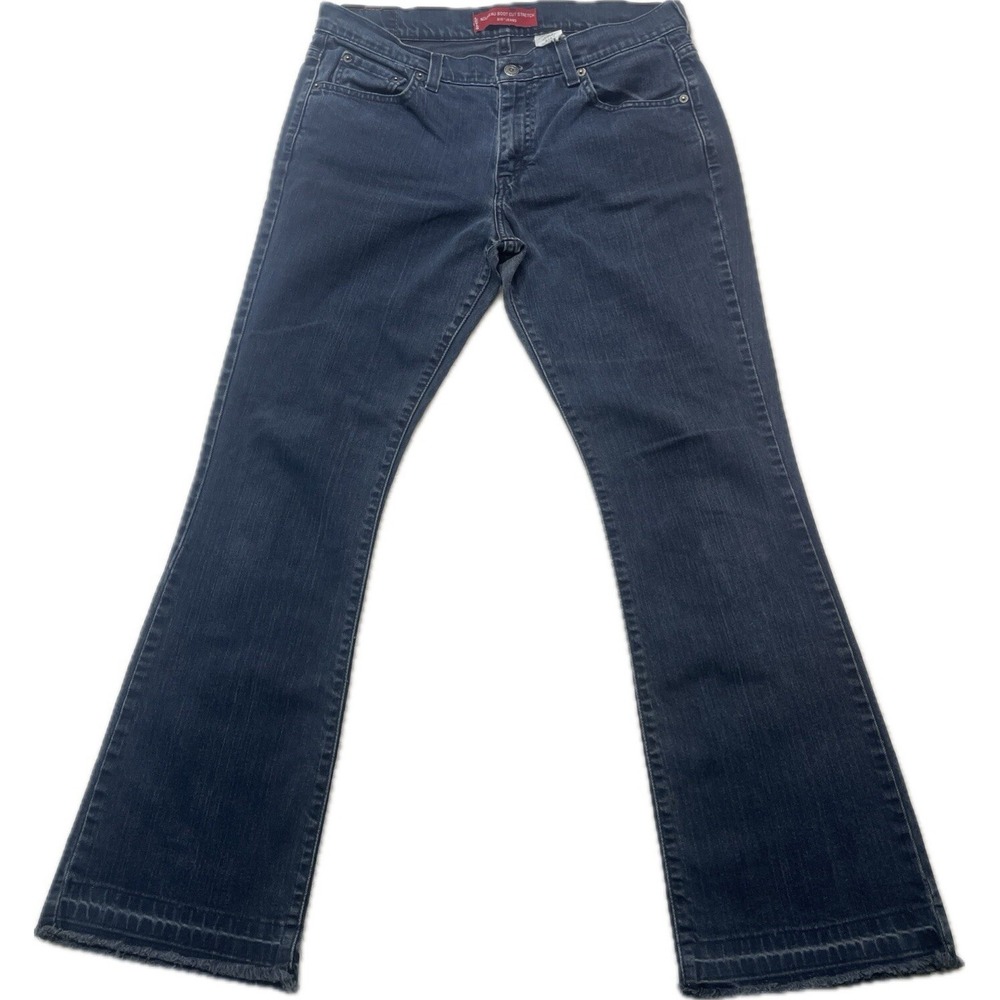 Vintage Levi's 515 Nouveau Boot Cut Jean Women Sz 12 34x32 Double Hem Raw Indigo